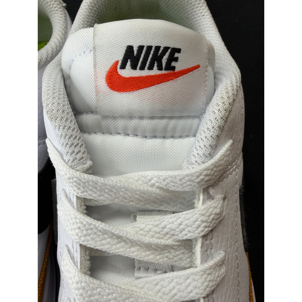 Nike Court Legacy Low White Black Mustard Yellow Canvas Trim Sneakers DH3161-100 - Picture 8 of 16